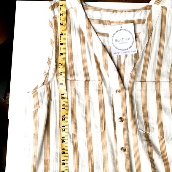 NWOT thread & supply striped romper w/pockets - Picture 9 of 12